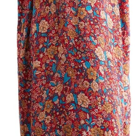 Plus Size Summer Floral Dress V Neck Loose Fit Pockets Casual Max Fashion - Picture 1 of 7